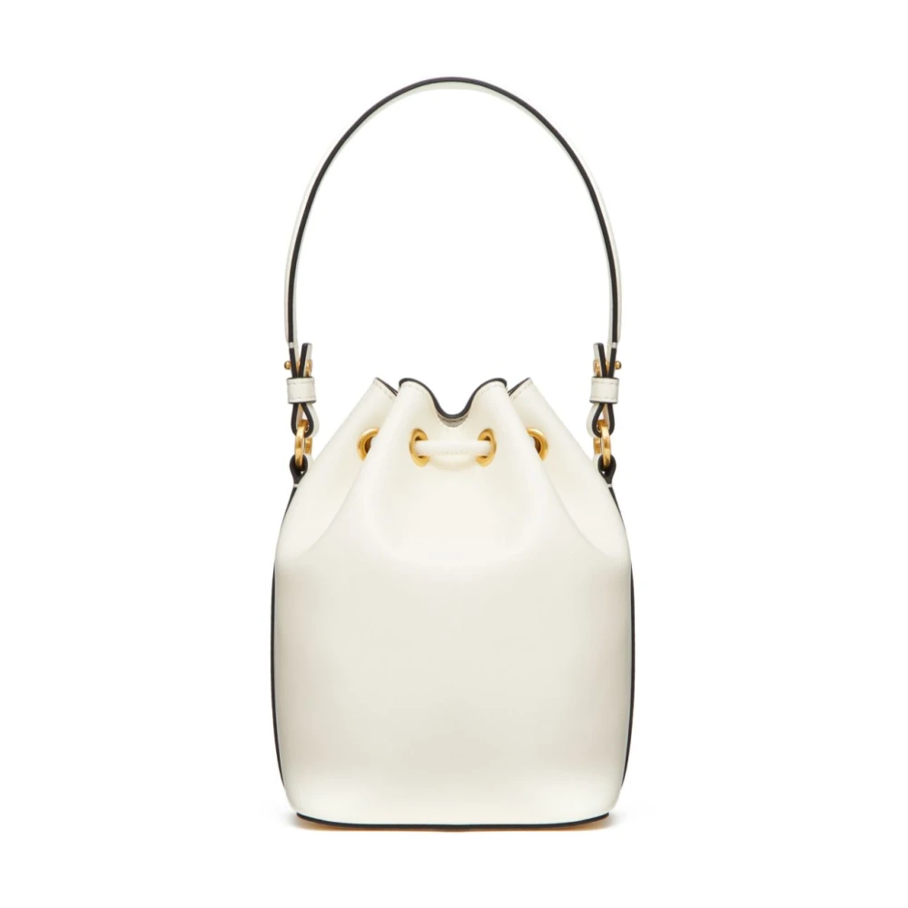 Valentino Garavani Witte Nappa Leren Trekkoord Tas White Dames
