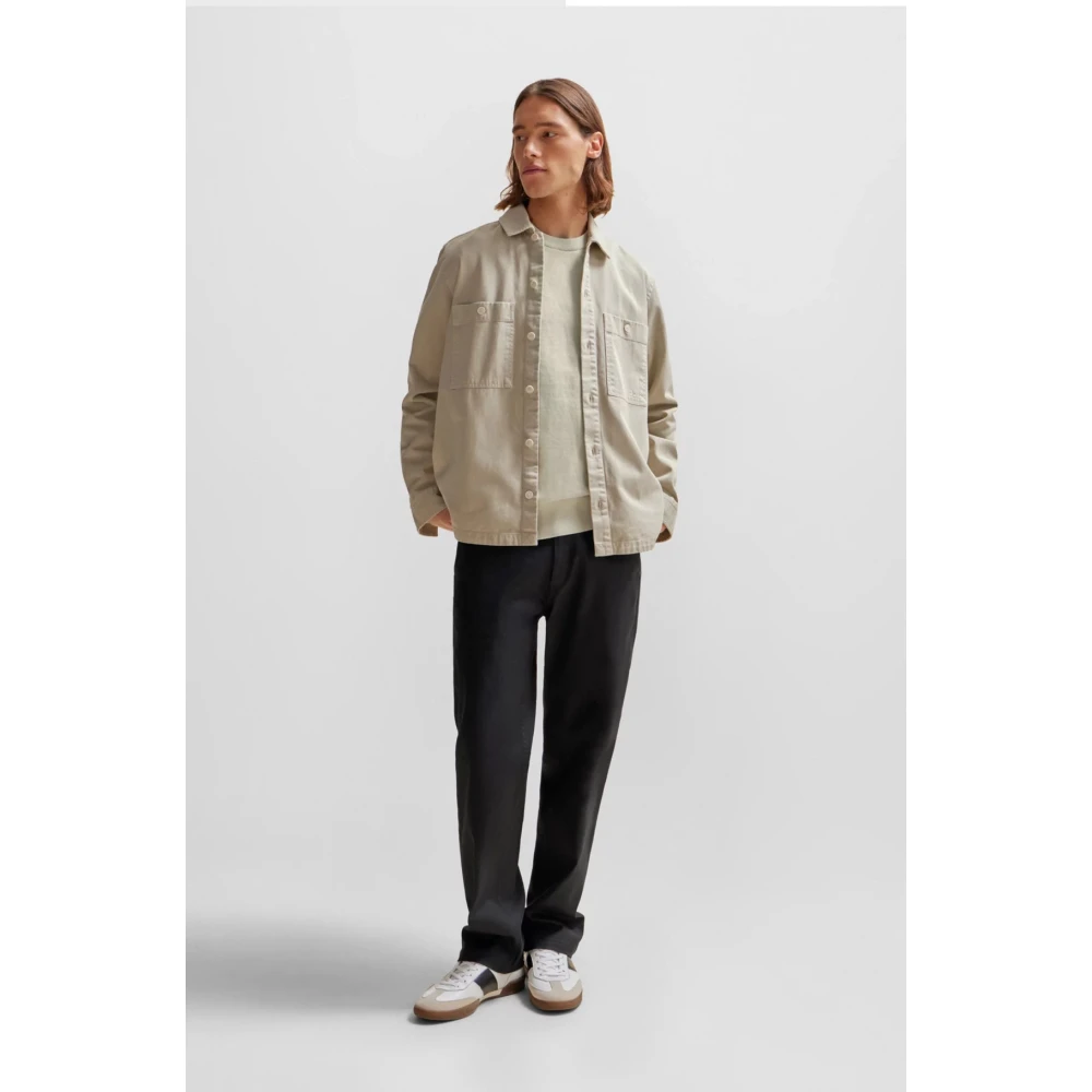 Hugo Boss Zachte Gebreide Trui met Logopatch Beige Heren