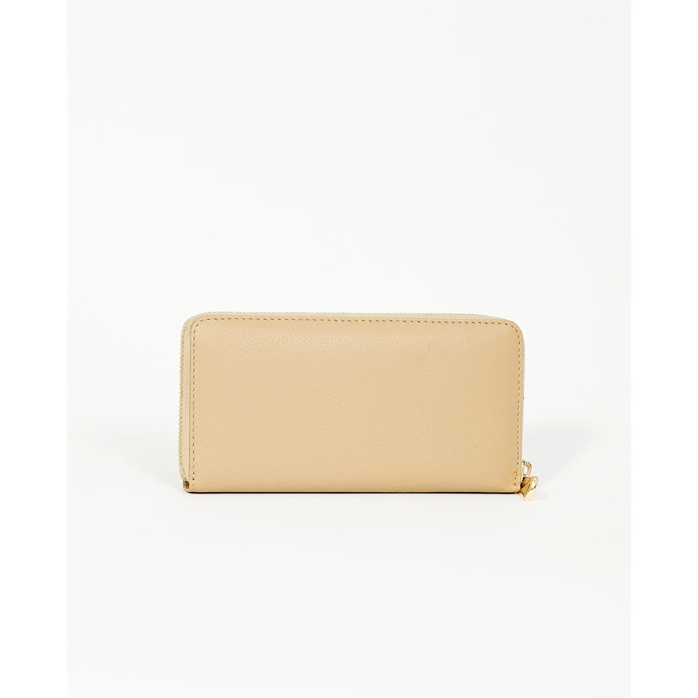 PATRIZIA PEPE Beige Portemonnee met Gouden Fly Decoratie Beige Dames