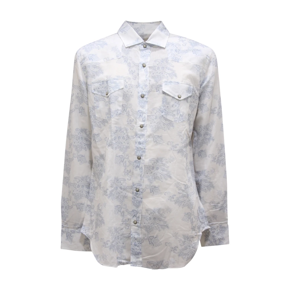 Eleventy Men's Blue Casual Shirts, S, Cotton Linen Shirt