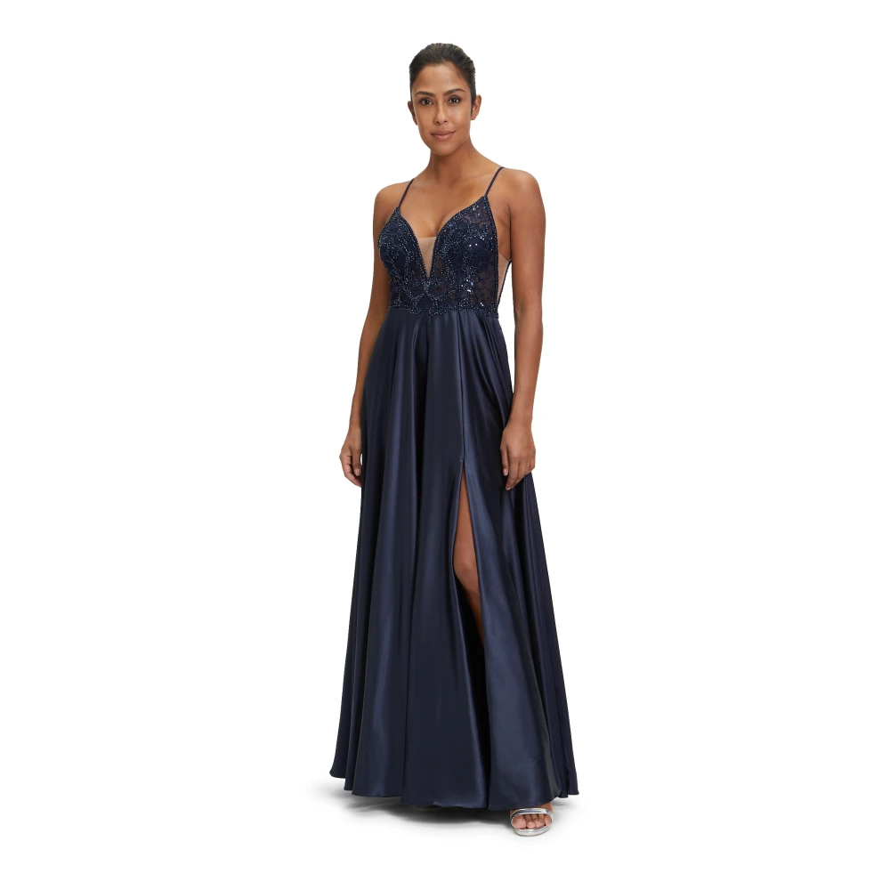 Vera Mont Elegante Avondjurk met Placement Blue Dames