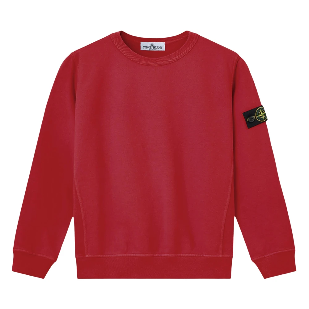 Stone Island , Kids Sweatshirts, Male, Red, 2 Y | 92 Cm, Brushed Cotton Fleece Sweatshirt