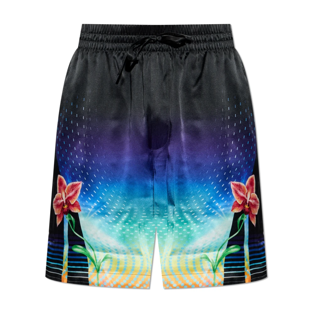 Casablanca Multicolor Casual Shorts, Male, M, Orchid Racer Silk Shorts