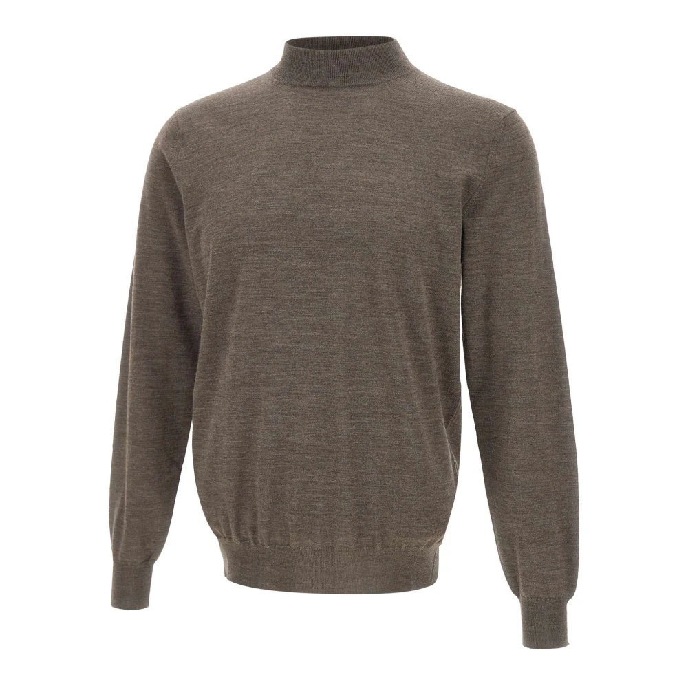 Filippo De Laurentiis Brown Turtlenecks, Male, 5XL, Superfine 120'S Wool Jumper