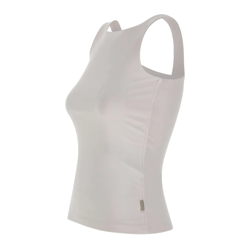 Remain Birger Christensen Witte Jersey Top Mouwloos Regular Fit White Dames