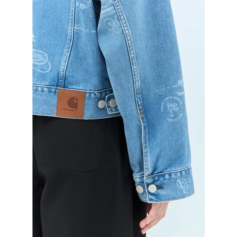 Carhartt WIP Grafische Stempel Denim Jack Blue Dames
