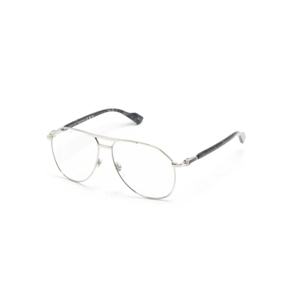 Gucci Men's Silver Sunglasses With Accessories