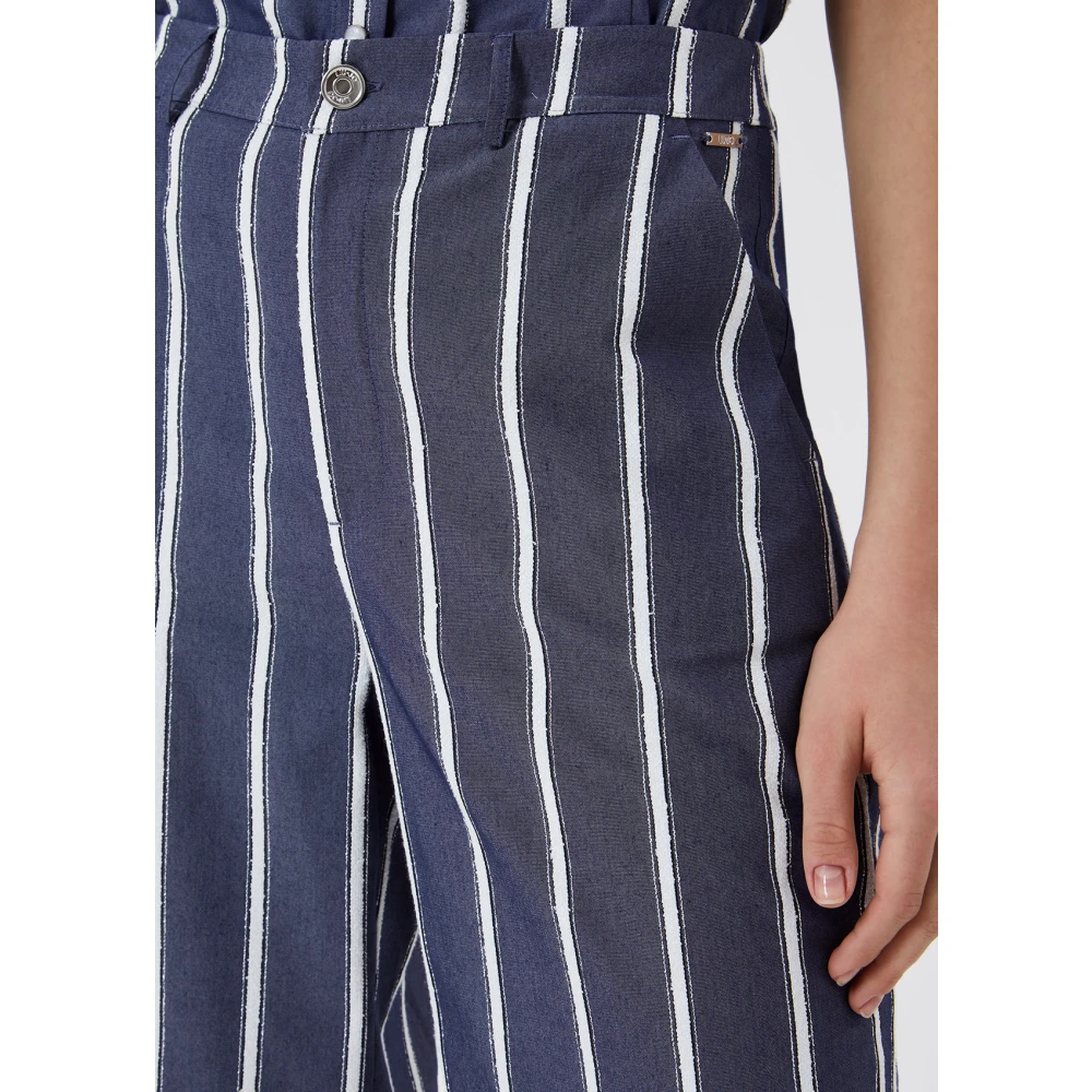 Liu Jo Gestreepte Hoge Taille Jeans Blue Dames