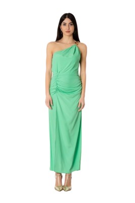 elegant-green-one-shoulder-dress