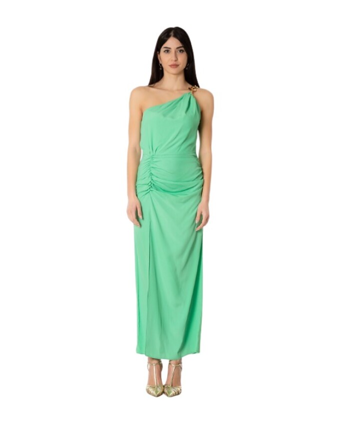 robe-elegante-vert-une-epaule