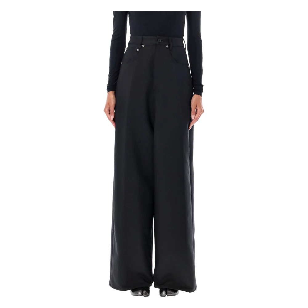 MM6 Maison Margiela Zwarte Wijde Broek Black Dames