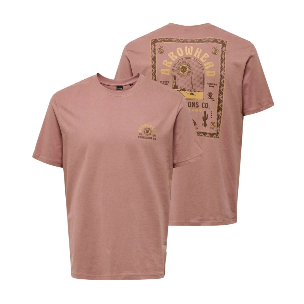 Only & Sons Casual Katoenen T-shirt voor Mannen Pink Heren