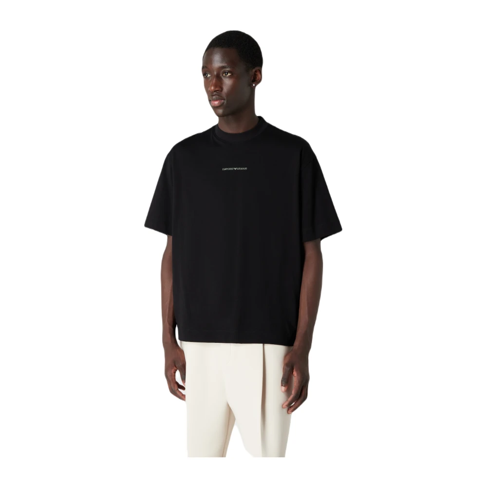 Emporio Armani Heren T-Shirt van Katoen Black Heren
