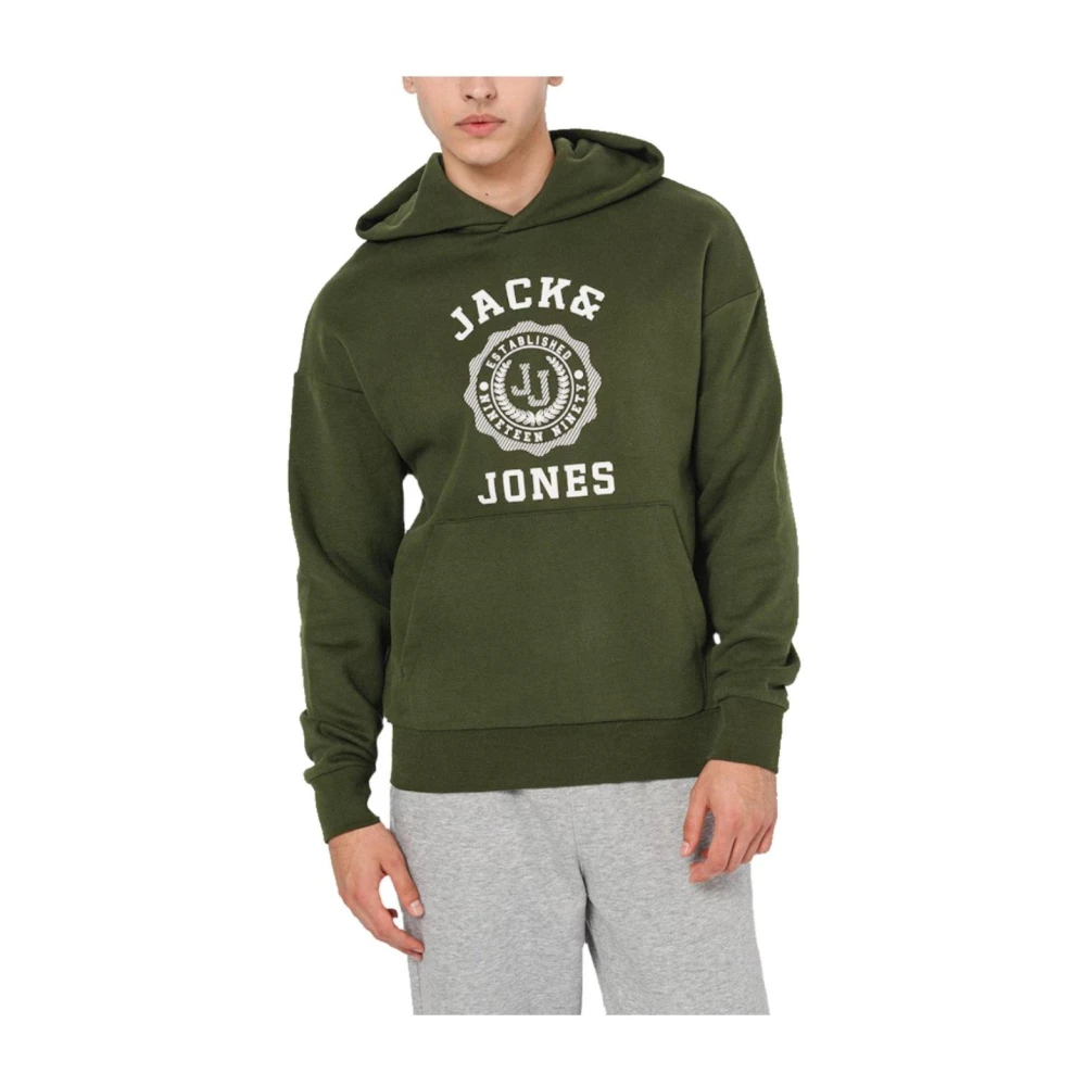 jack & jones Groene Jjvicto Hoodie Moderne Stijl Green Heren