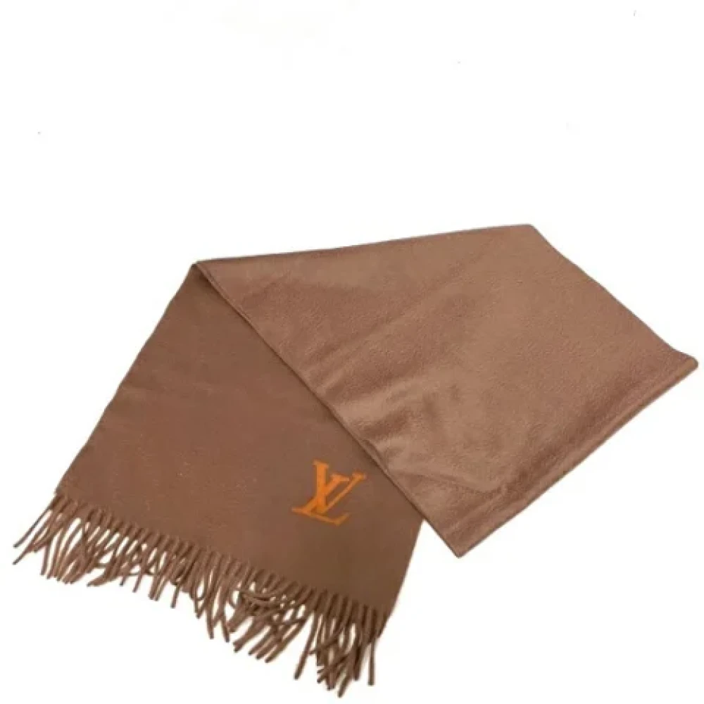 Louis Vuitton Vintage Pre-owned Cashmere scarves Brown Dames