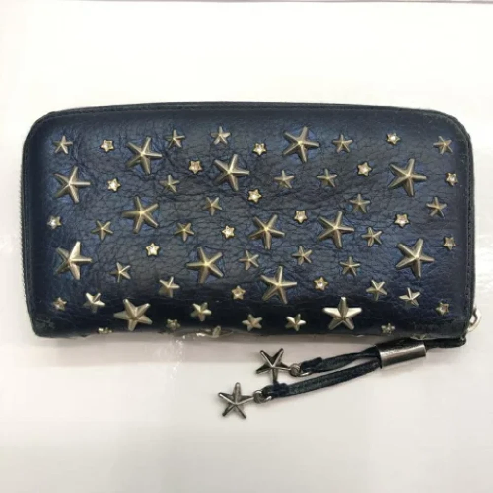 Jimmy Choo Pre-owned Leather wallets Blue Dames