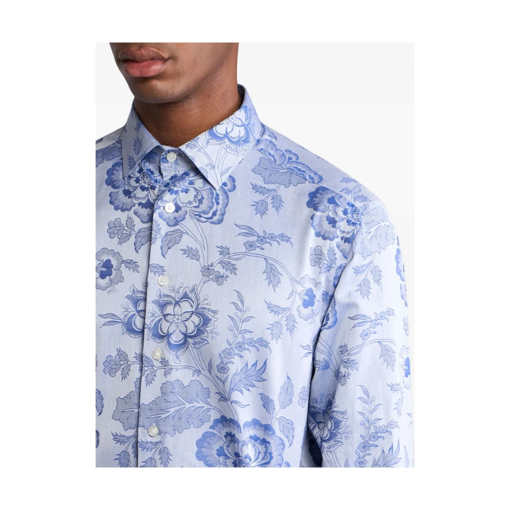 ETRO Navy Blue Button-Up Overhemd Blue Heren