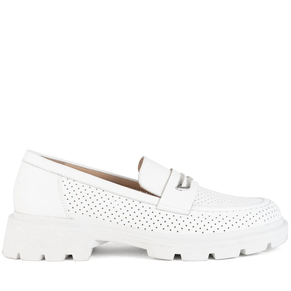 Santino Milano Donna Bianco - Eleganti Mocassini Chiusi - Shoes - 41 Eu