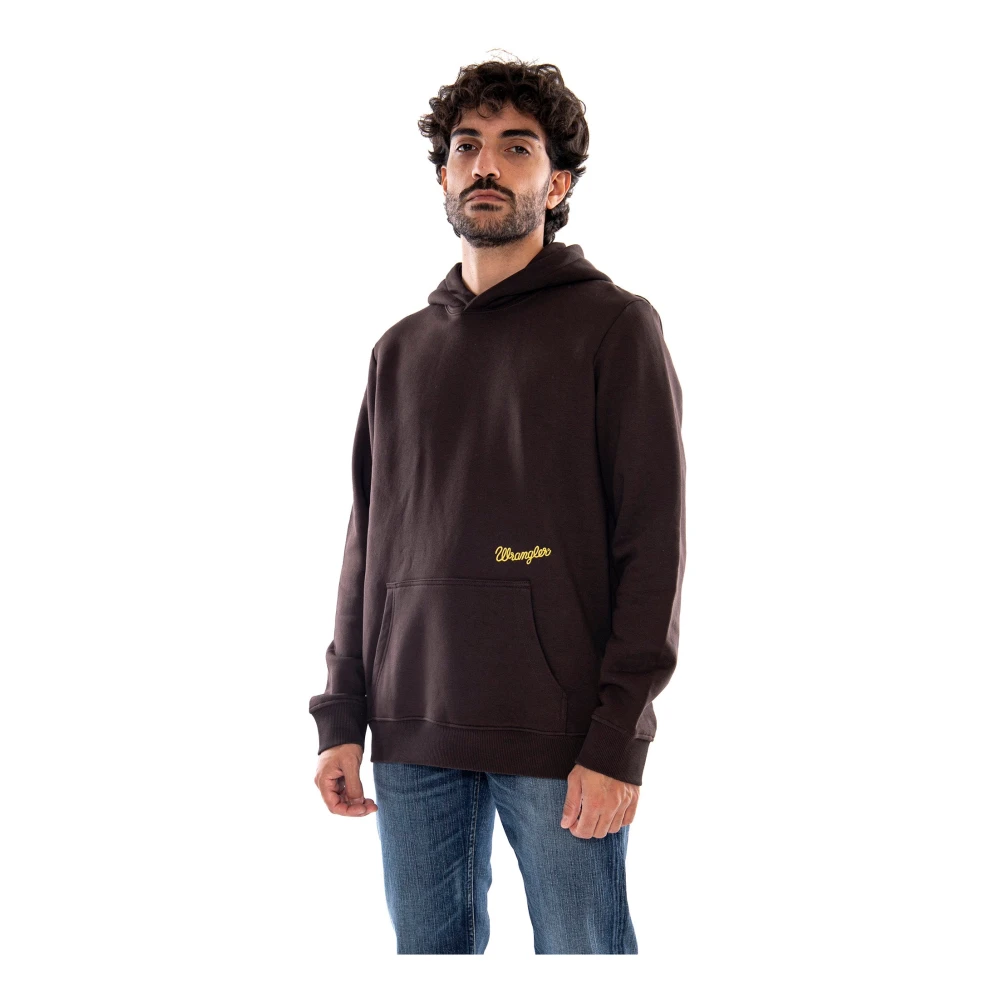 VAN GRAAF Wrangler Herren Schoko Kapuzenpullover Baumwolle Braun, Extra Groß - Bild 4