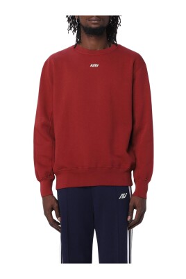 sweatshirt-en-coton-rouge-coupe-decontractee