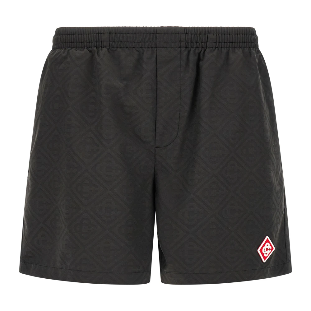 Casablanca Men's Black Monogram Jacquard Swim Shorts - Training Shorts - M - Sport