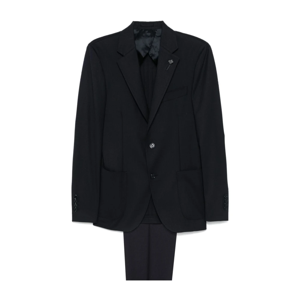 Lardini Textured Blazer och Byxor Set Gray, Herr