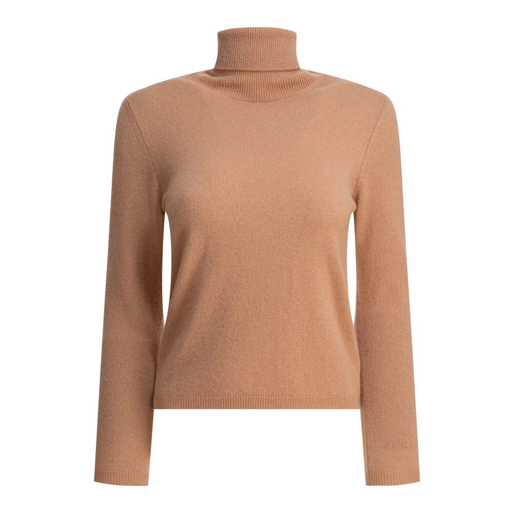 Kangra Kvinno Beige Stickade Tröjor Dam, L, Kashmir, Rundhalsad Tröja