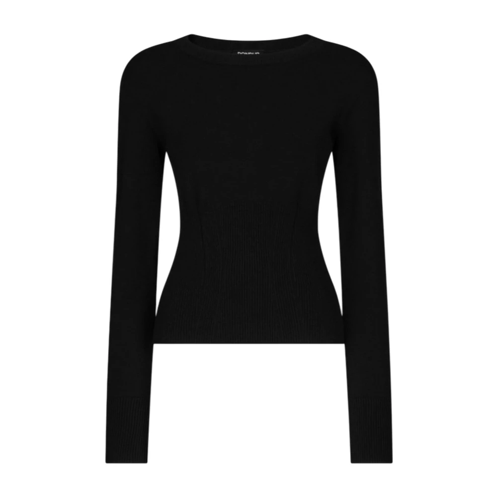 Dondup Women's Black Slim-Fit Crew-Neck Jumper