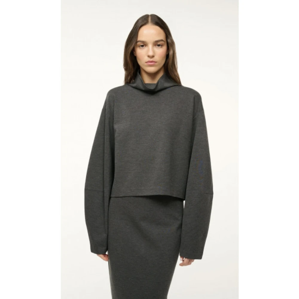 Staud Heather Grey Ponte Top met Sculpturale Mouwen Gray Dames