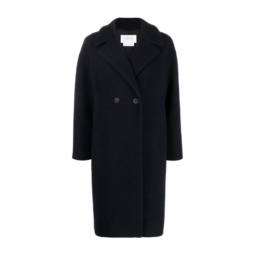 Harris Wharf London Navy Wollen Double-Breasted Jas Blue Dames