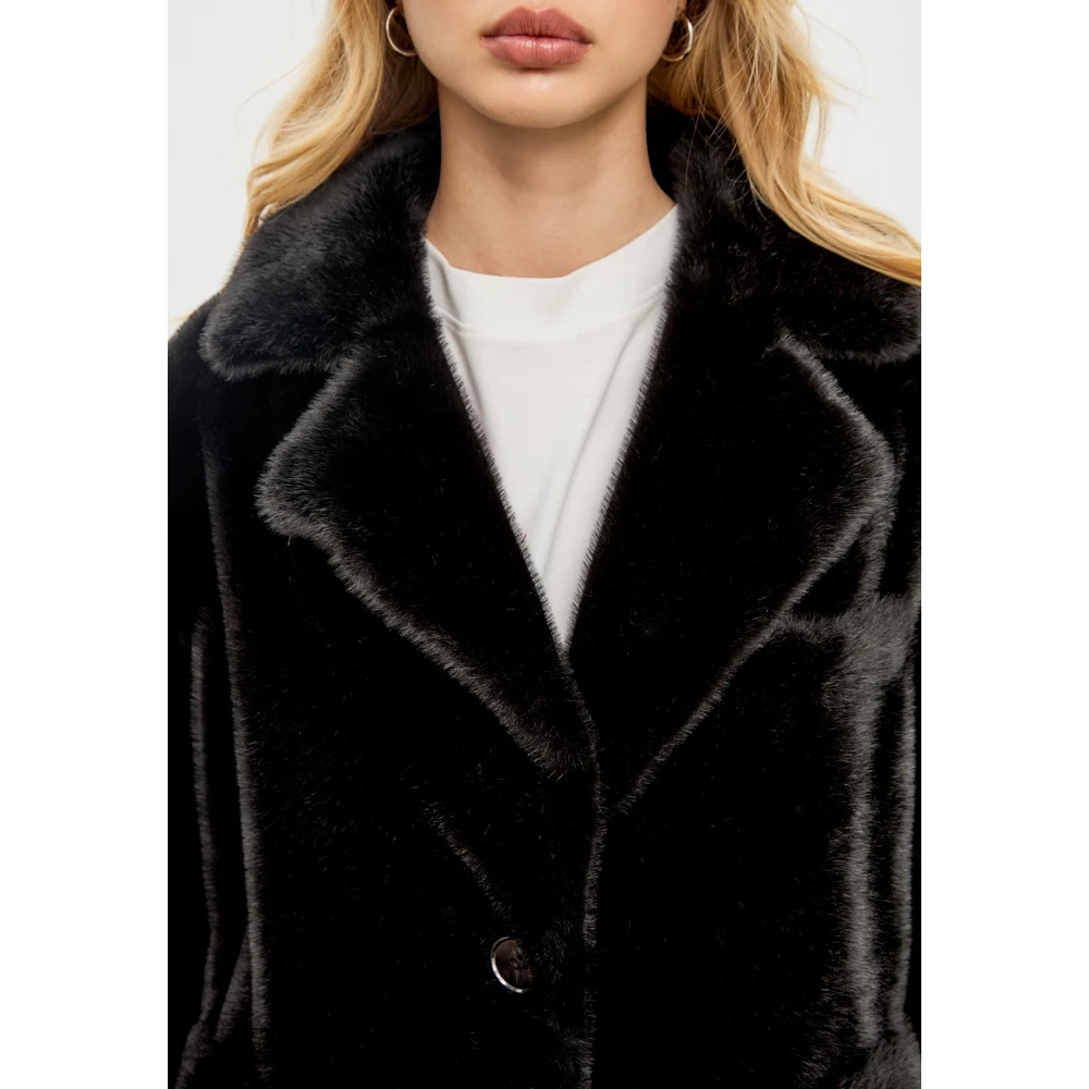 Cesare Gaspari Faux Fur & Shearling Jackets Black Dames