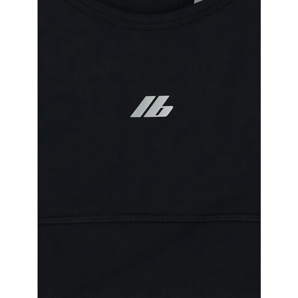 Balenciaga Logo Top in polyamide stof Black Dames