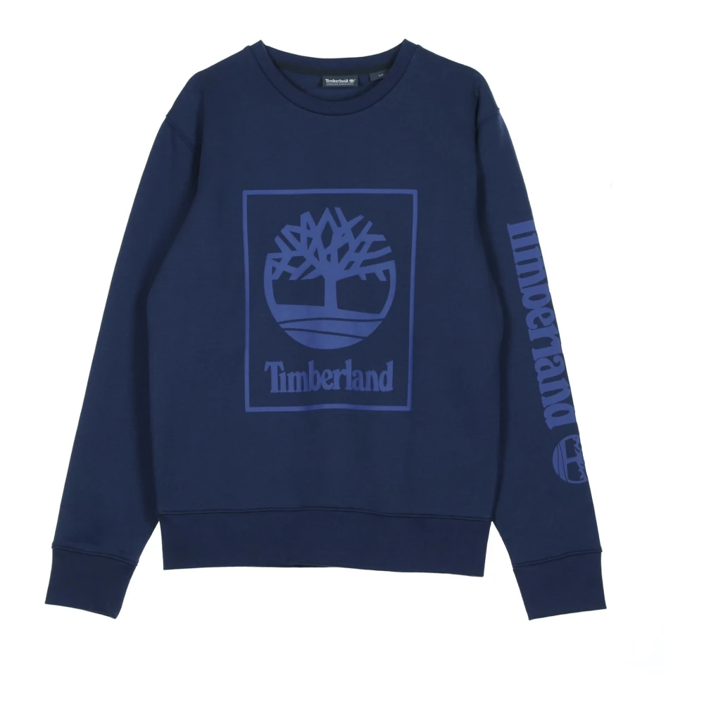 Timberland Men's Blue Seasonal Tree Crewneck Sweatshirt - S - Sweatshirts & Hoodies