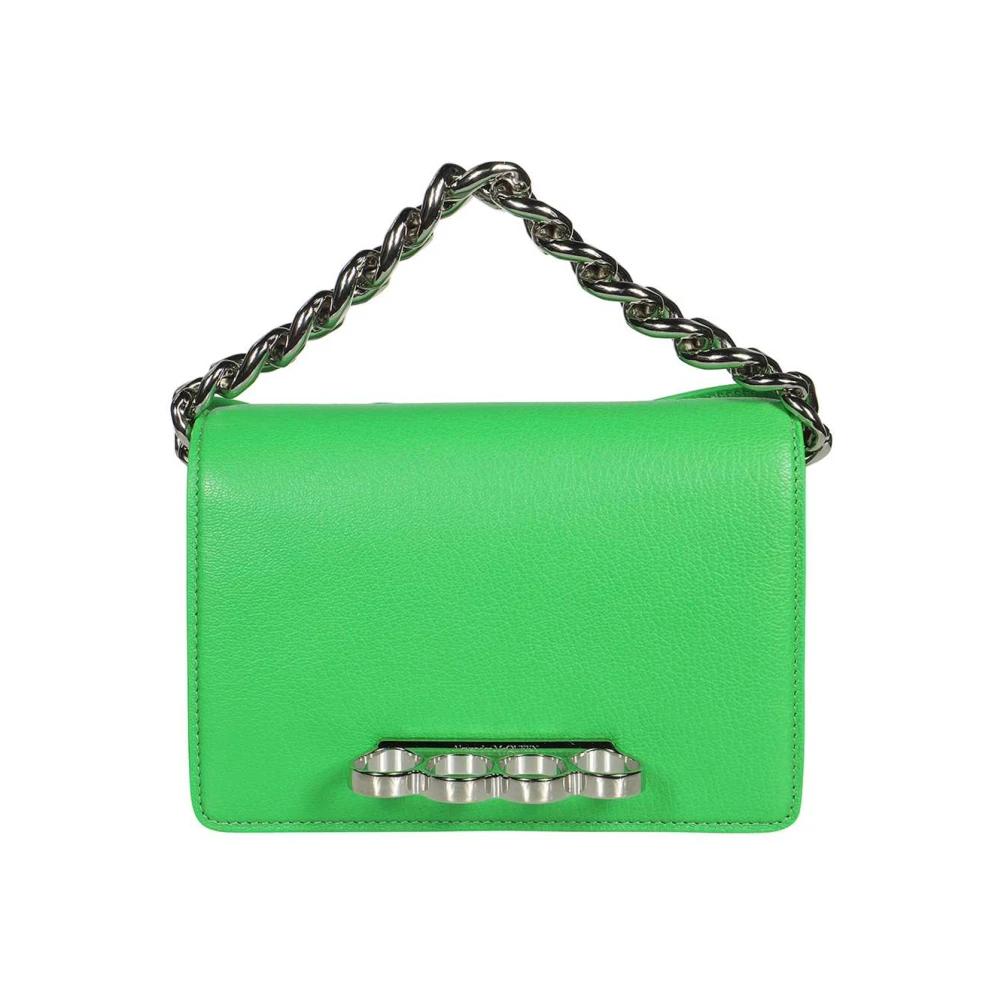 Alexander mcqueen Mini Leren Mini-Tas met Vier Ring Detail Green Dames