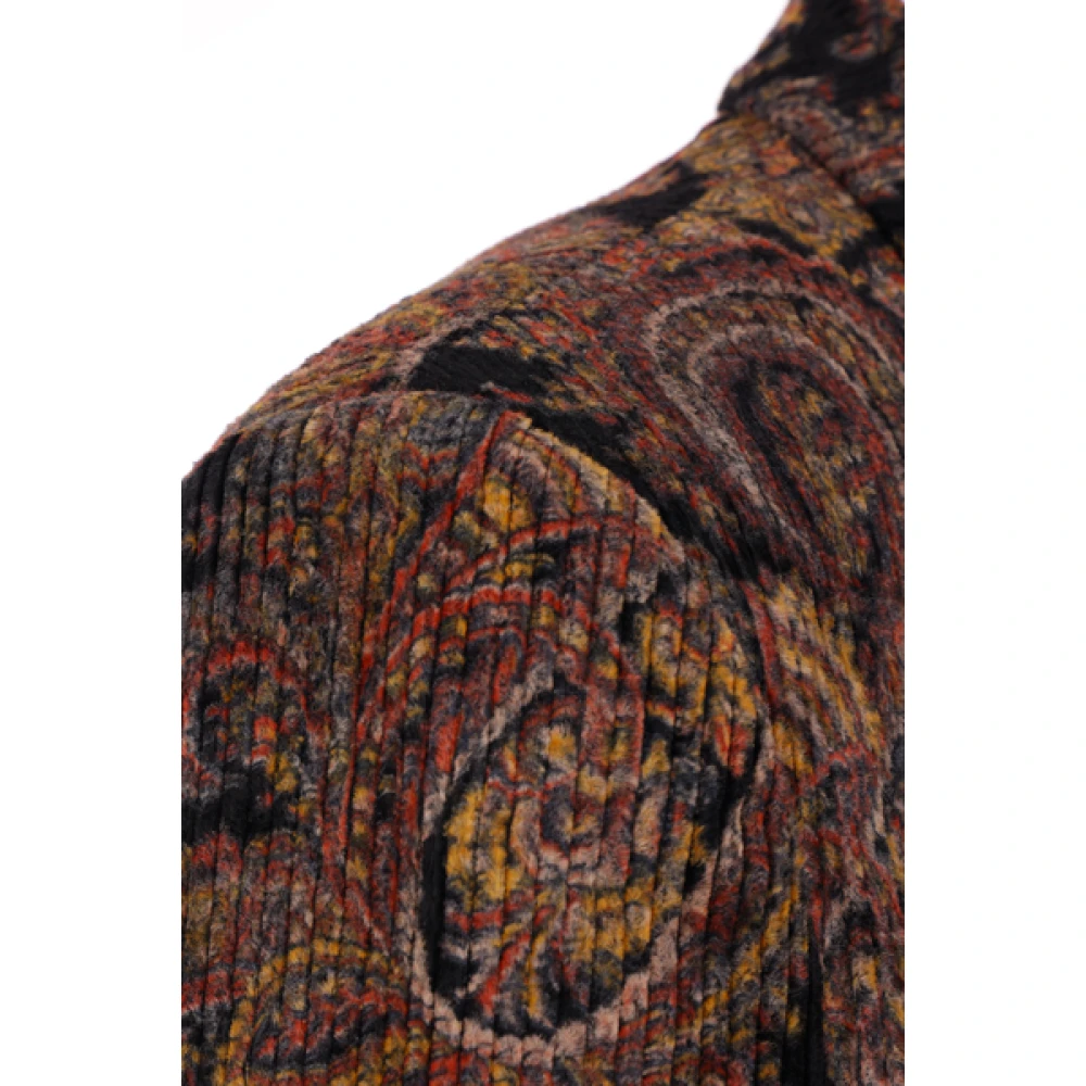 ETRO MultiColour Paisley Fluweel Dubbelbreasted Jas Multicolor Heren