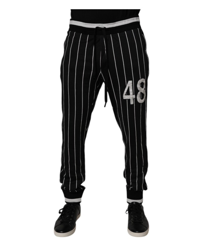 jogger-a-rayures-noir-blanc