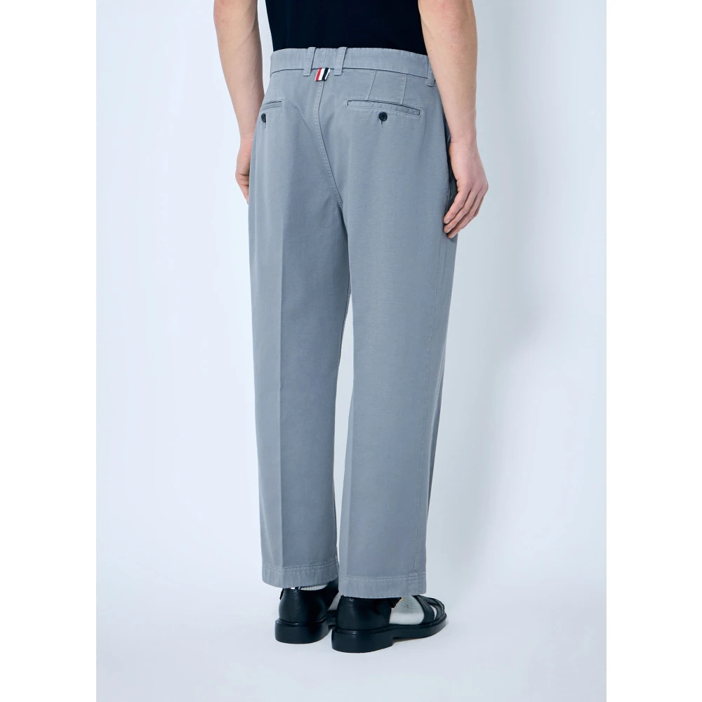 Thom Browne Katoenen Utility Broek met Zakken Gray Heren
