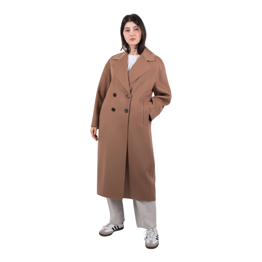 Max Mara Kameel Mantel Stijlvolle Jas Brown Dames