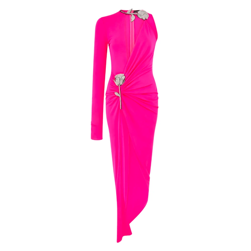 David Koma Een-schouder gedrapeerd fuchsia jurk Pink Dames