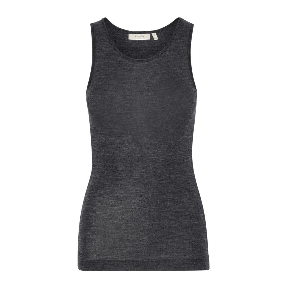 Inwear Gray Sleeveless Tops, Female, Xs, Granite Melange Tank Top