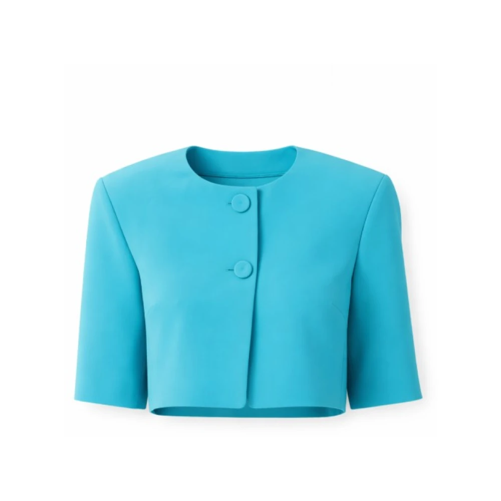 Pinko Women's Blue Light Jackets, L, Cropped Jacket