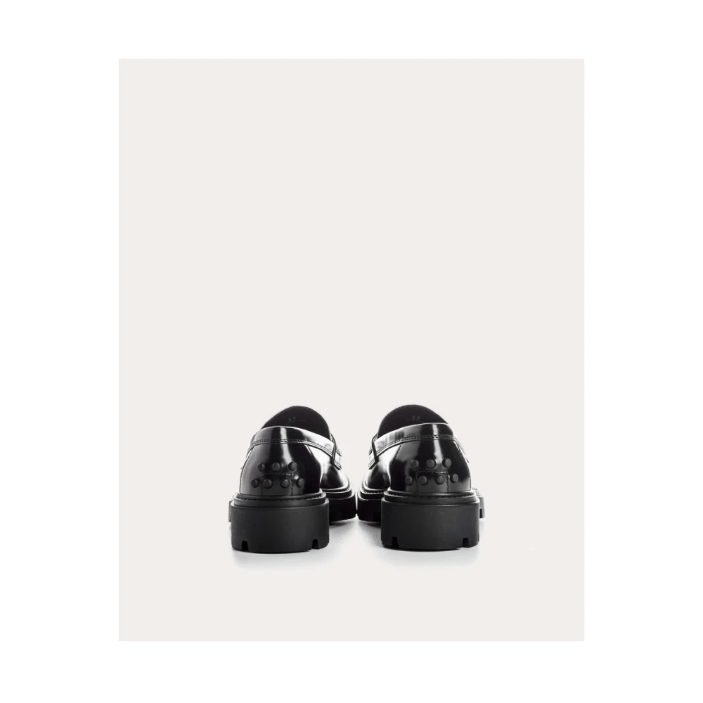 TOD'S Bicolor Leren Mocassins Black Dames