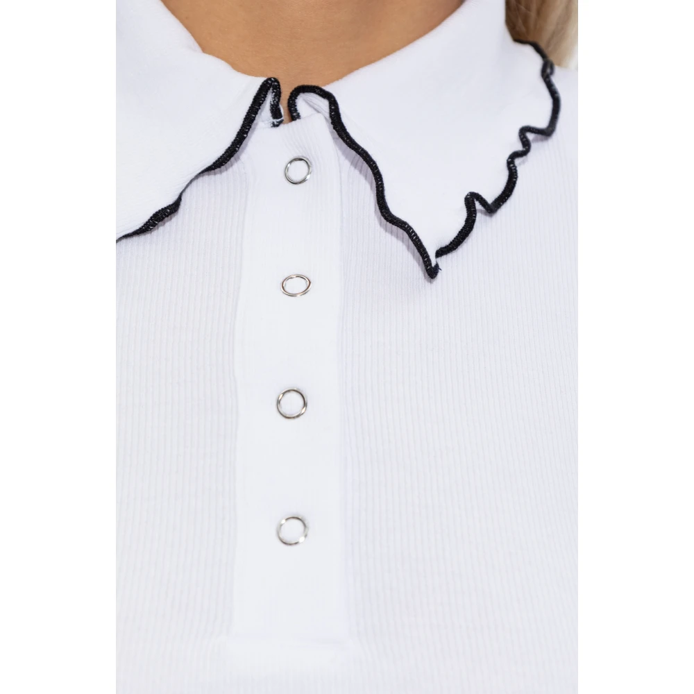 Rotate Birger Christensen Ribgebreide Top White Dames