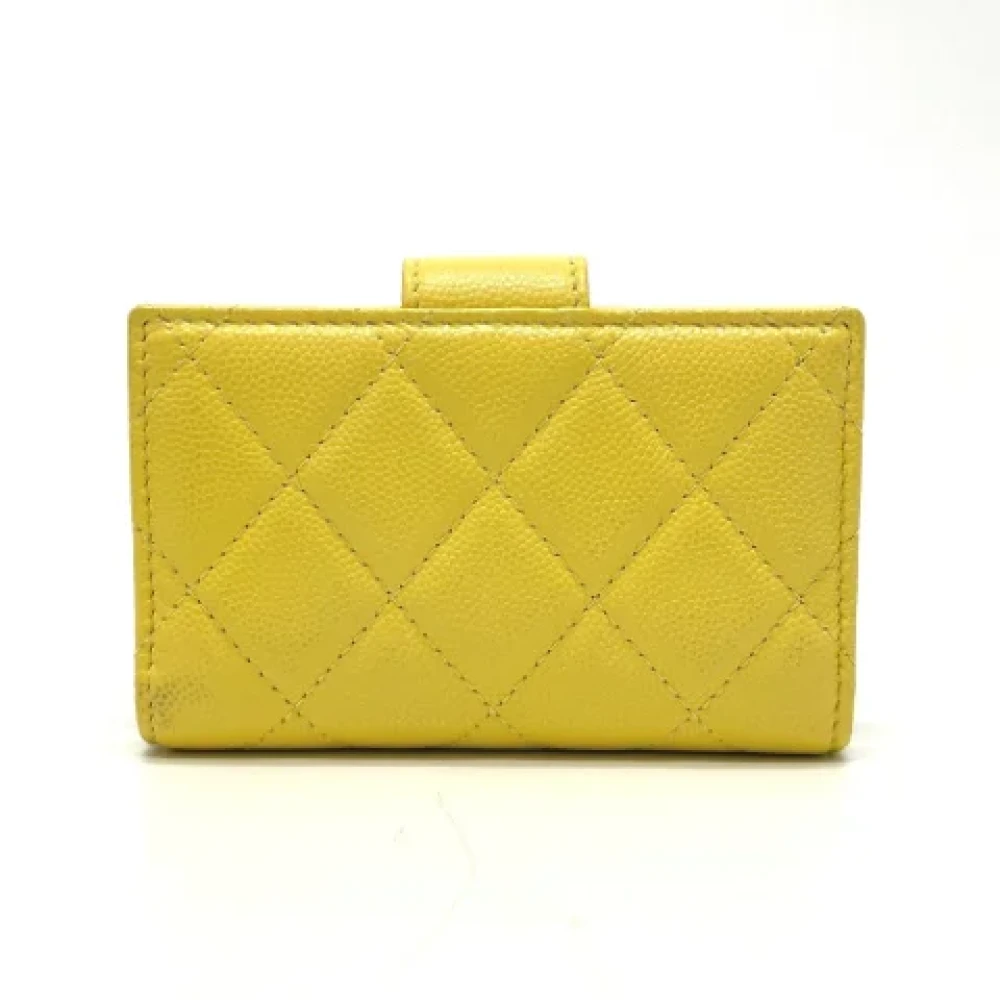Chanel Vintage Pre-owned Leather wallets Yellow Dames