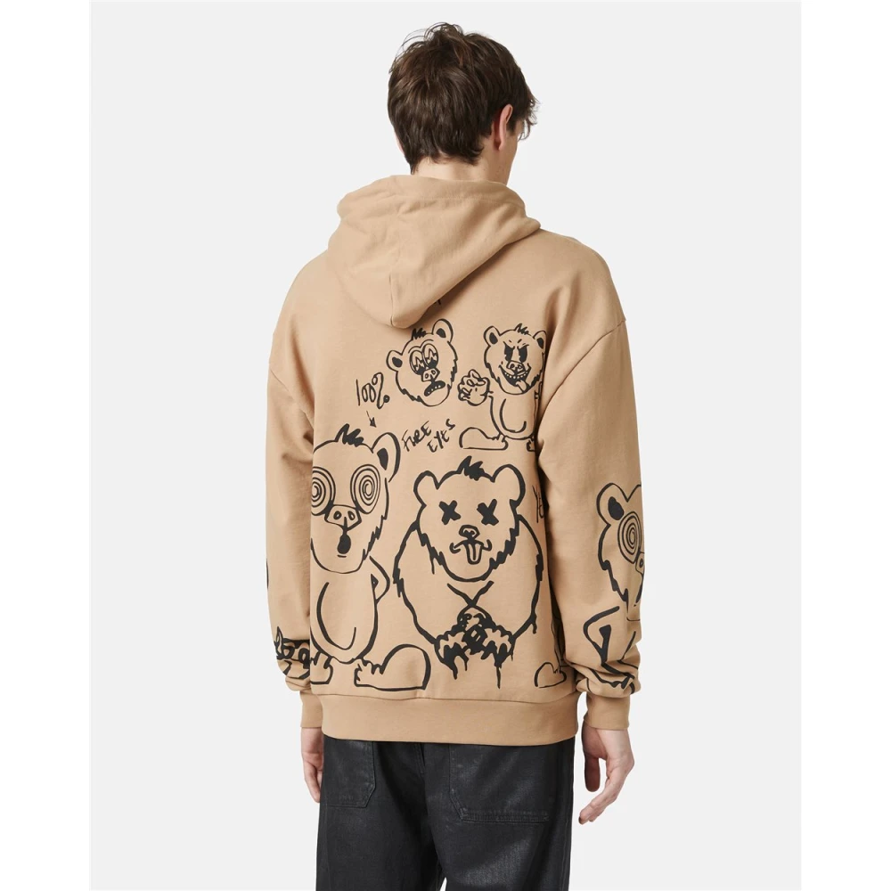 Iceberg Hoodie met berenprint Brown Heren