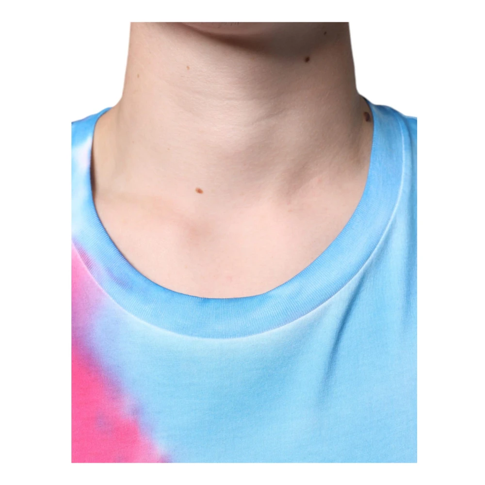 Dolce & Gabbana Tie Dye Katoen Logo T-shirt Multicolor Heren