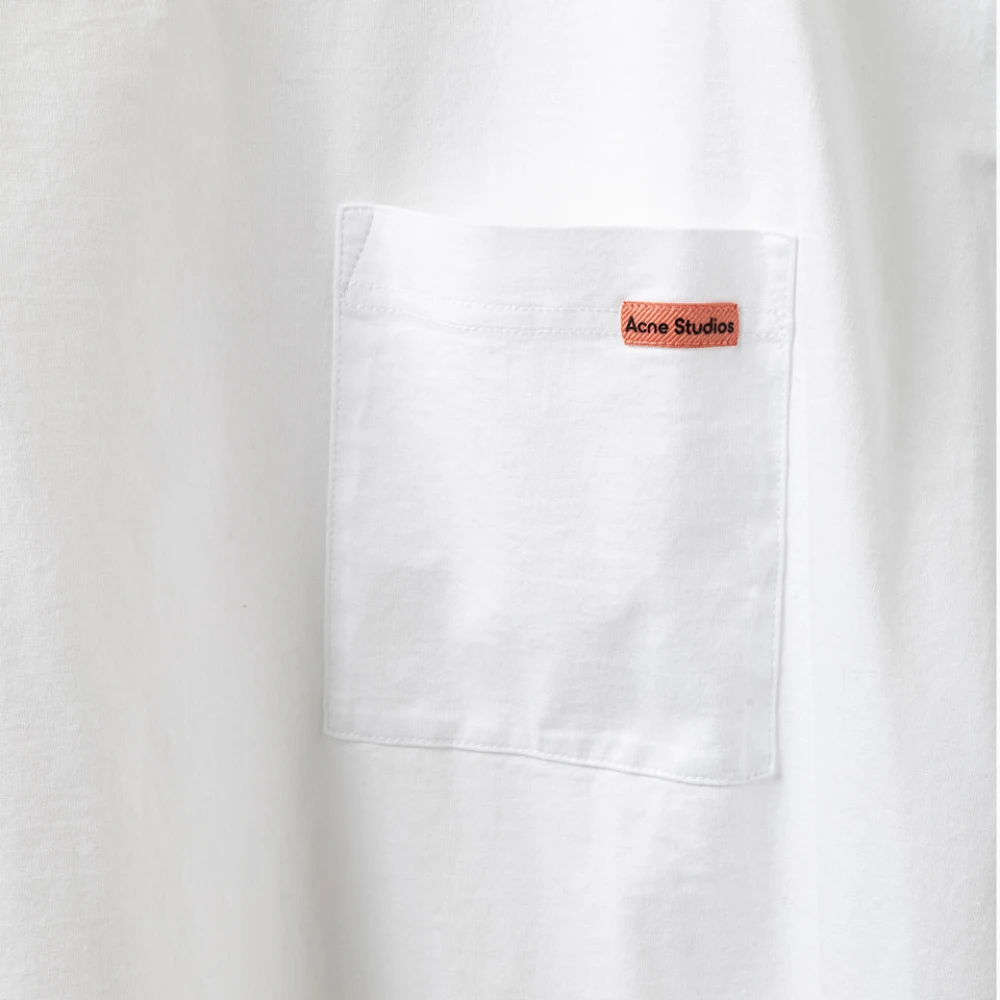 Acne Studios Effengekleurd Katoenen T-Shirt White Heren