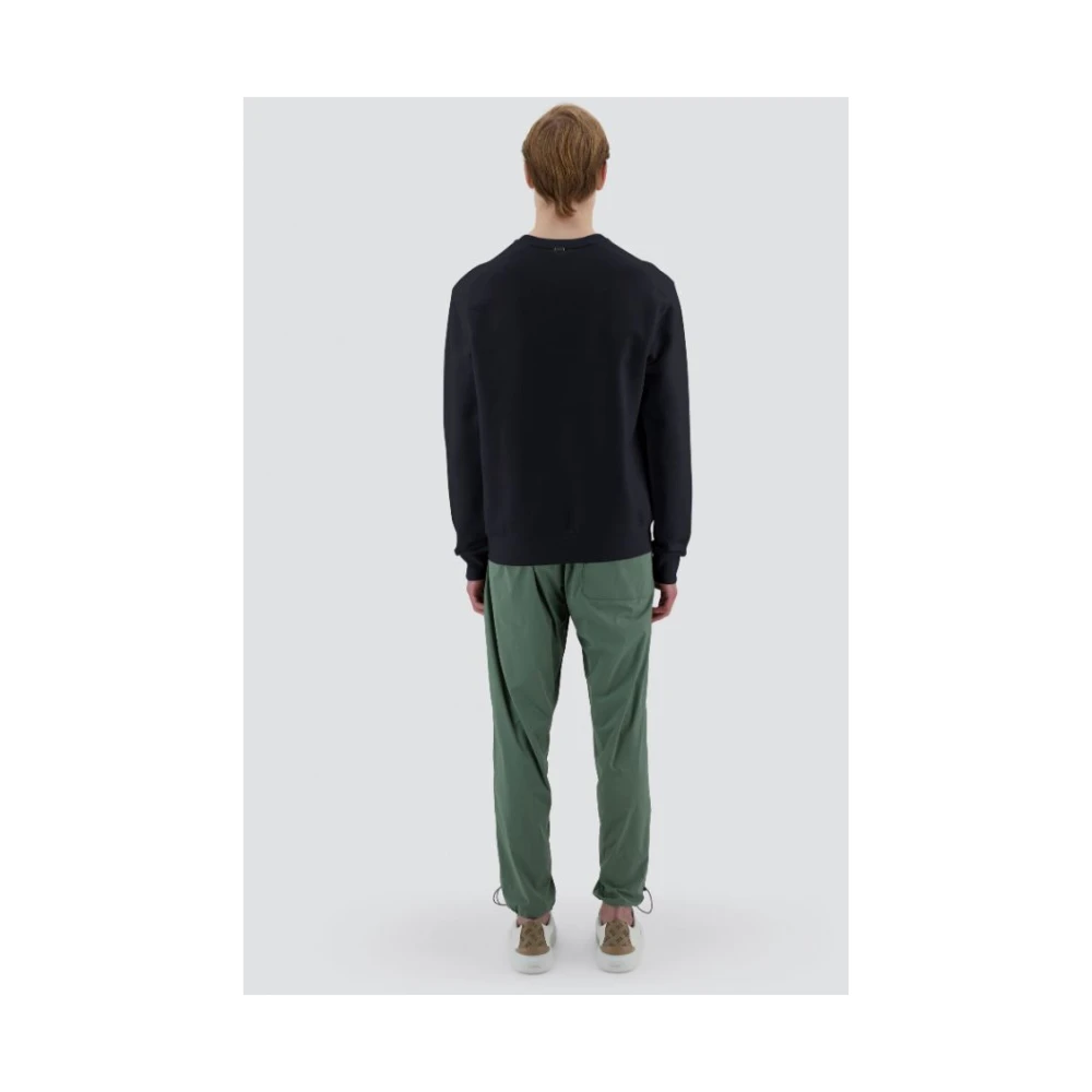 Herno Blauwe Crew Neck Sweater met Zak Blue Heren