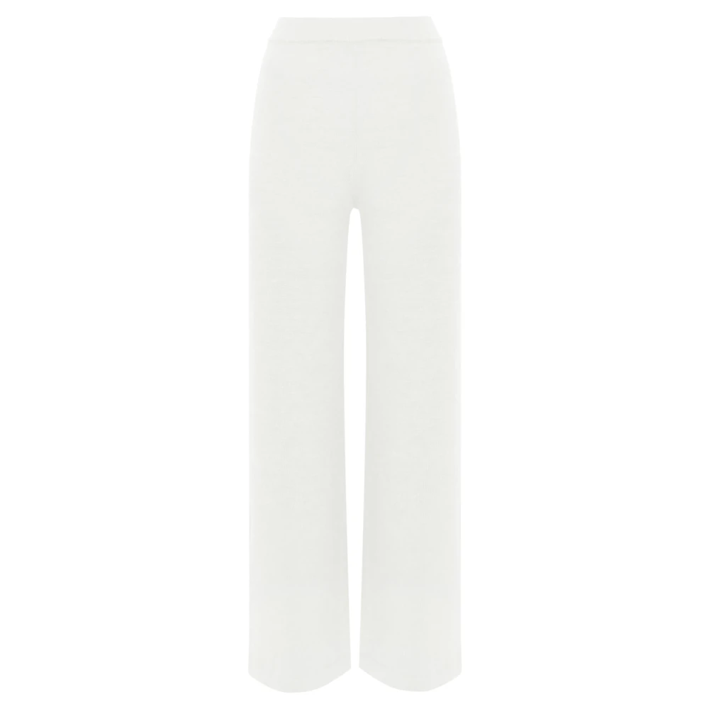 Max Mara Witte wollen rechte broek White Dames