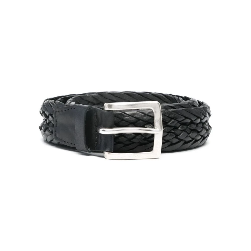 Orciani Men's Black Belts, 100 Cm, Braided Belt